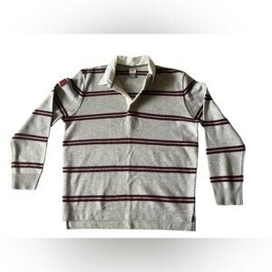 AIGLE Mens/Teen 100% Wool Collared Sweater Size Large Light Academia Preppy